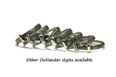 Outlander Celtic Style Dragon Scale Pattern 925 Sterling Silver Band by Salish Sea Inspirations - image5
